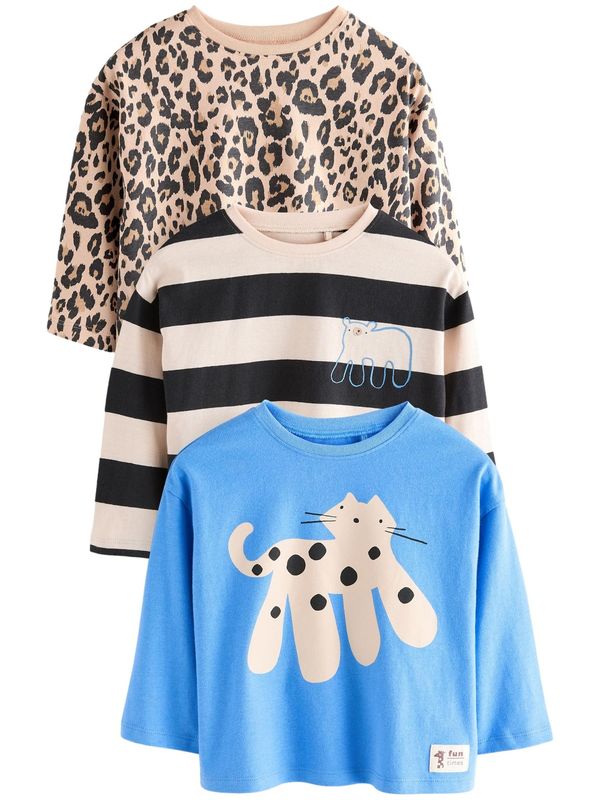 Next Next Majica  boja pijeska / svijetlobež / azur / crna