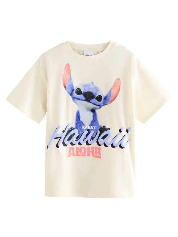 Next Next Majica 'Disneys Lilo & Stitch'  nebesko plava / losos / crna / prljavo bijela
