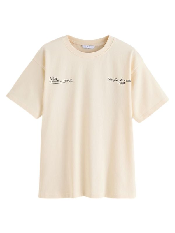 Next Next Majica  ecru/prljavo bijela / crna