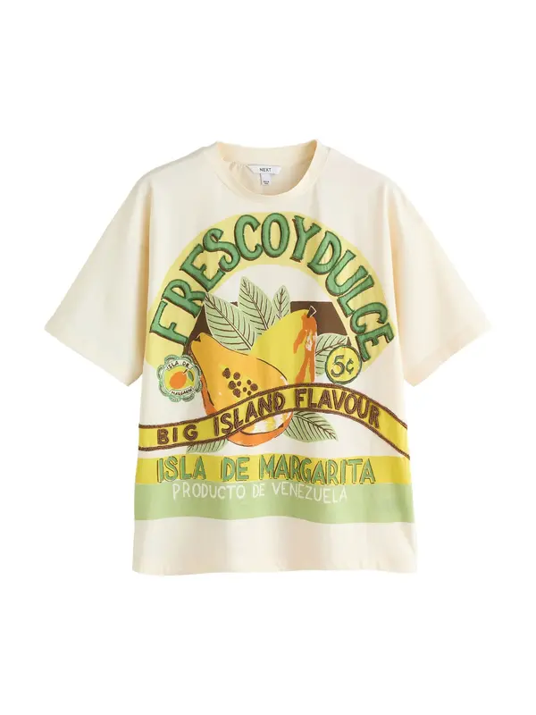 Next Next Majica  ecru/prljavo bijela / svijetložuta / zelena / narančasta