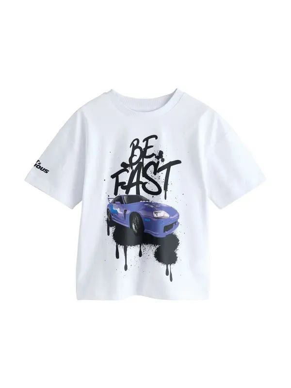 Next Next Majica 'Fast and Furious'  indigo / crna / bijela