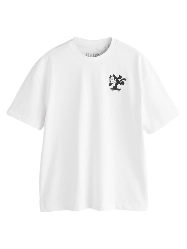 Next Next Majica 'Felix The Cat'  crna / bijela