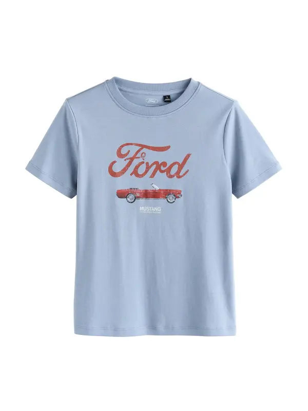 Next Next Majica 'Ford'  golublje plava / hrđavo crvena / prljavo bijela