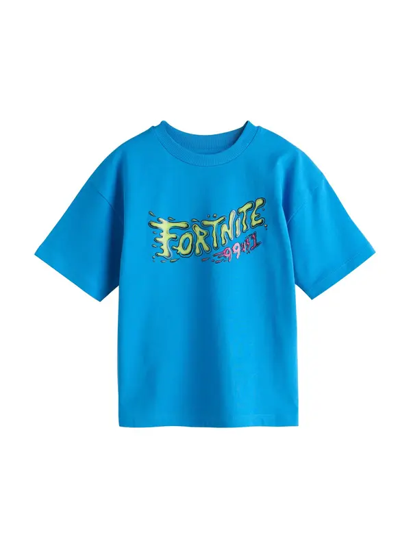 Next Next Majica 'Fortnite'  azur / svijetlozelena / roza / crna