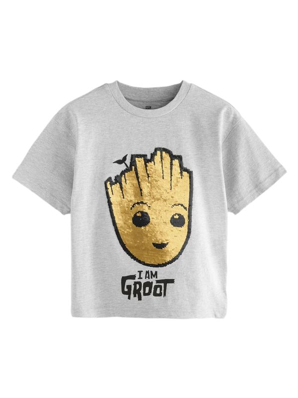 Next Next Majica 'Groot Lizenziertes'  žuta / siva / crna