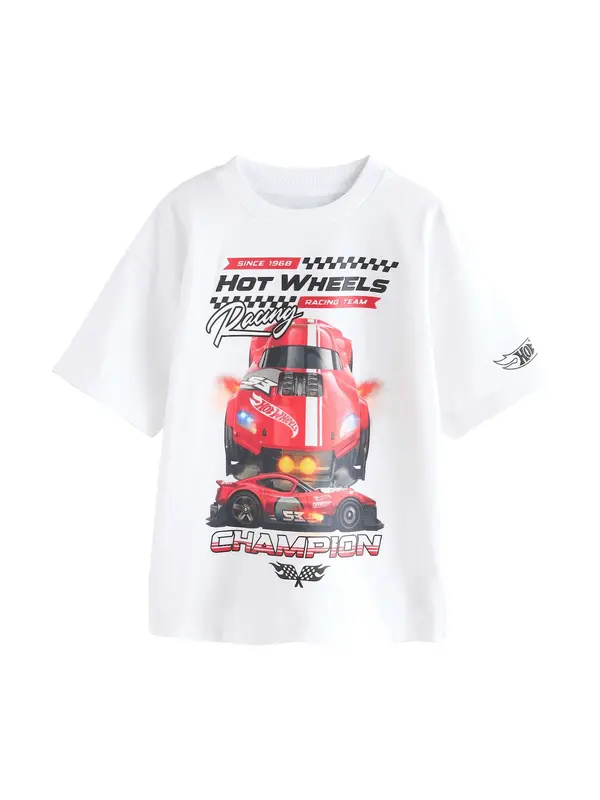 Next Next Majica 'Hot Wheels'  narančasta / crvena / crna / bijela