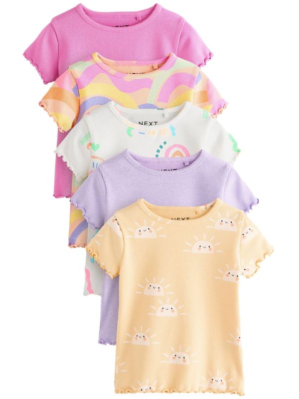 Next Next Majica  lavanda / marelica / pastelno narančasta / svijetloroza / bijela