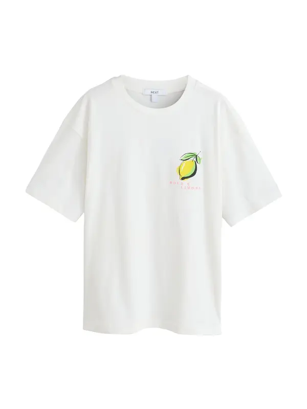 Next Next Majica 'Lemon'  žuta / roza / crna / bijela