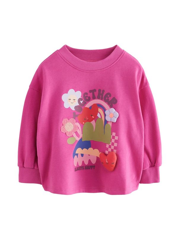 Next Next Majica  ljubičasta / orhideja bijela / tamno roza / svijetlo crvena