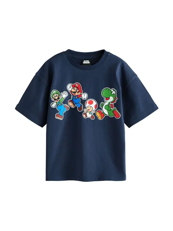 Next Next Majica 'Mario Gaming'  mornarsko plava / zelena / crvena / bijela