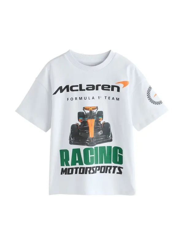 Next Next Majica 'McLaren'  tamno zelena / tamno narančasta / crna / bijela