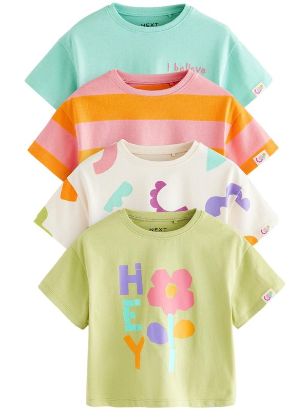 Next Next Majica  menta / pastelno zelena / roza / vuneno bijela