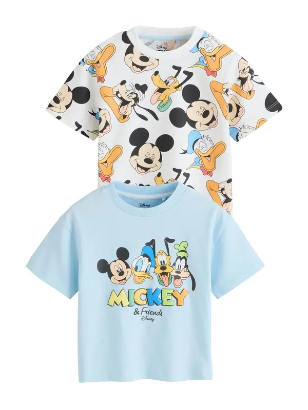 Next Next Majica 'Mickey Mouse'  svijetloplava / svijetlozelena / narančasta / crna / bijela