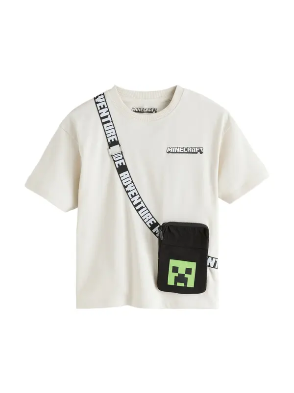 Next Next Majica 'Minecraft'  kameno siva / crna