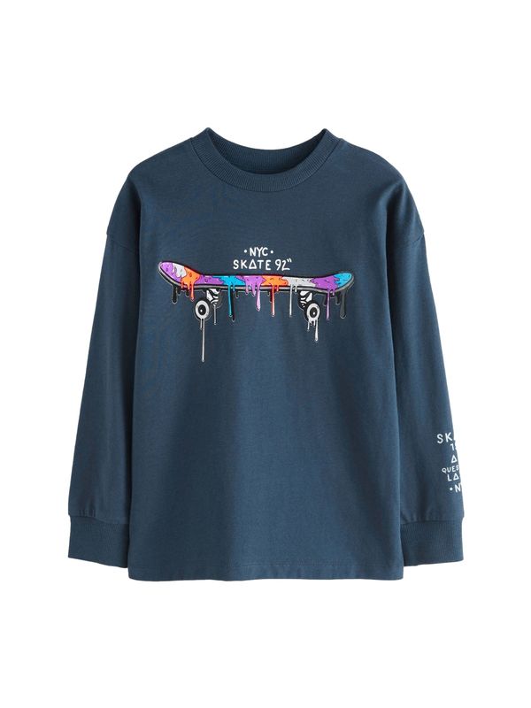 Next Next Majica  mornarsko plava / azur / orhideja bijela / bijela