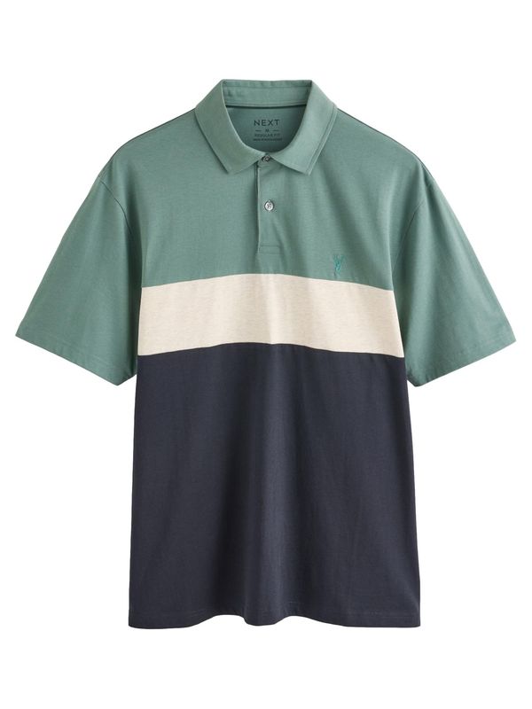 Next Next Majica  mornarsko plava / pastelno zelena / bijela