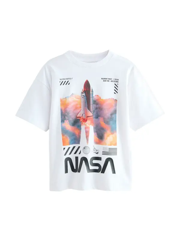 Next Next Majica 'NASA'  plava / narančasta / crna / bijela