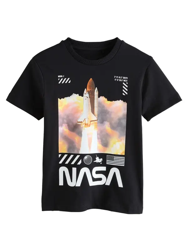 Next Next Majica 'NASA'  smeđa / narančasta / crna / bijela