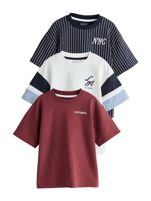 Next Next Majica  pastelno plava / bordo / crna / bijela