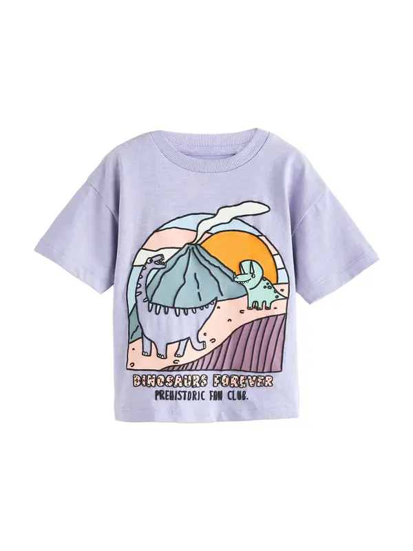 Next Next Majica  pastelno plava / lavanda / narančasta / crna