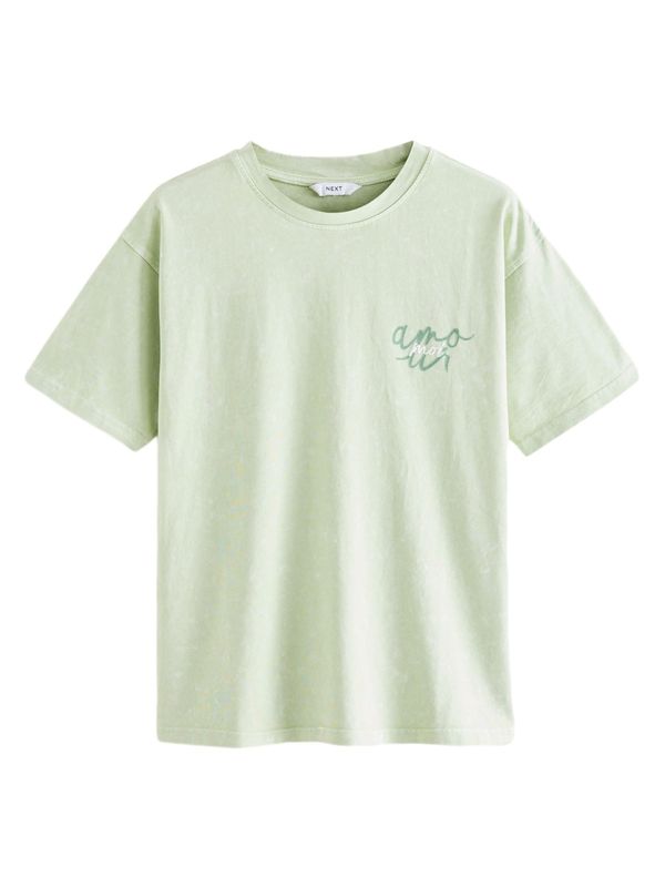 Next Next Majica  pastelno zelena / bijela