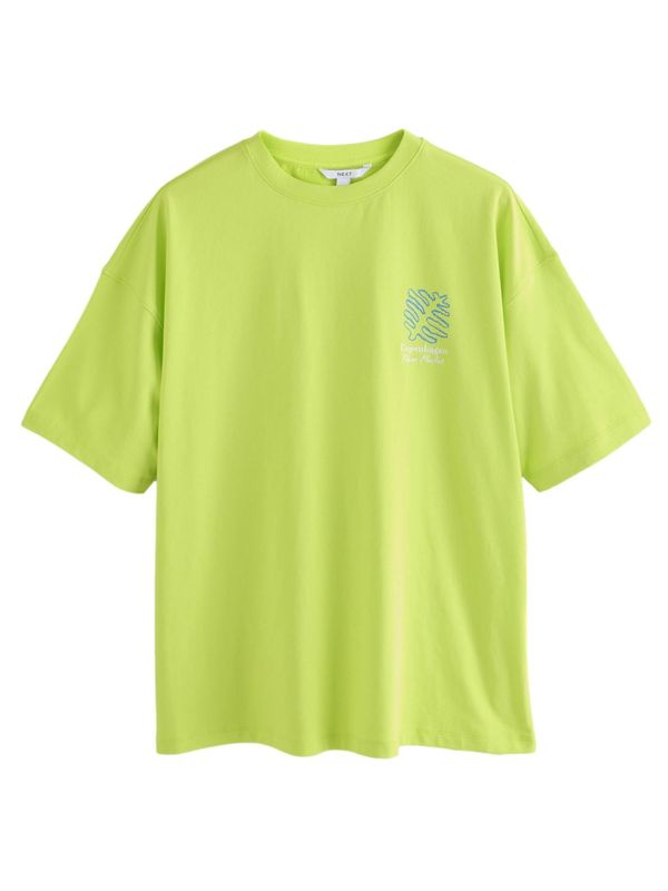 Next Next Majica  plava / neonsko zelena / bijela