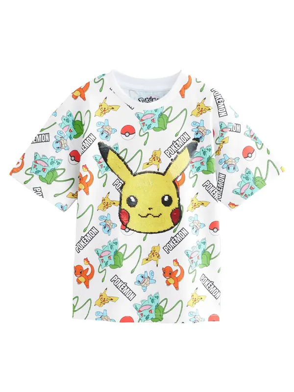 Next Next Majica 'Pokémon'  akvamarin / žuta / crna / bijela