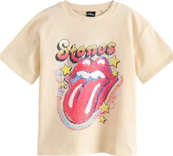 Next Next Majica 'Rolling Stones'  boja pijeska / kraljevsko plava / crvena / bijela