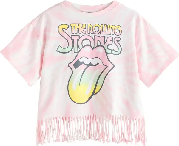 Next Next Majica 'Rolling Stones Fringe Band'  žuta / roza / rosé / crna