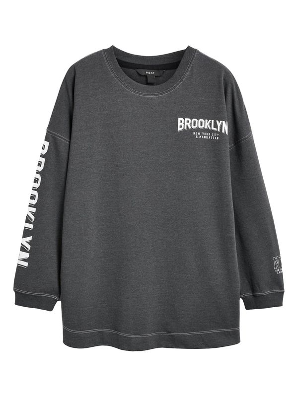 Next Next Majica  siva / tamo siva / bijela