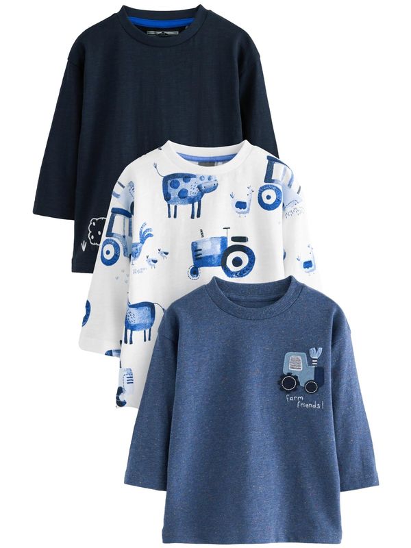 Next Next Majica  sivkasto plava / tamno plava / bijela