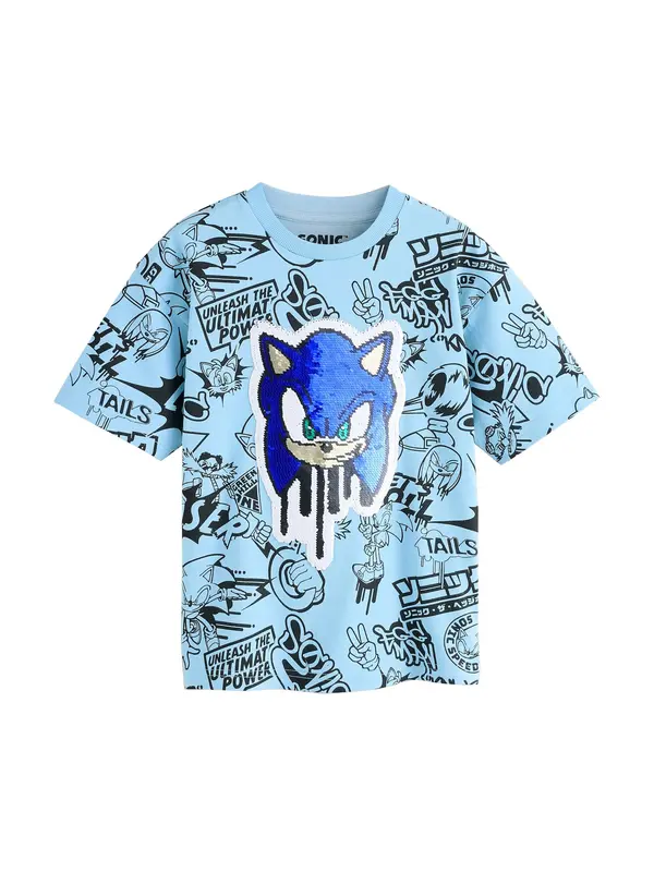 Next Next Majica 'Sonic'  kraljevsko plava / svijetloplava / crna / bijela