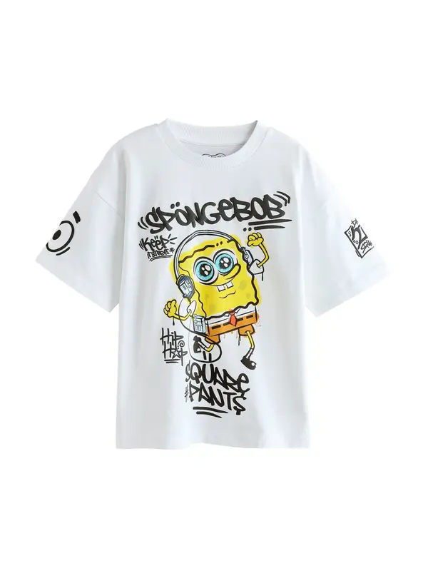 Next Next Majica 'Spongebob'  akvamarin / žuta / crna / bijela