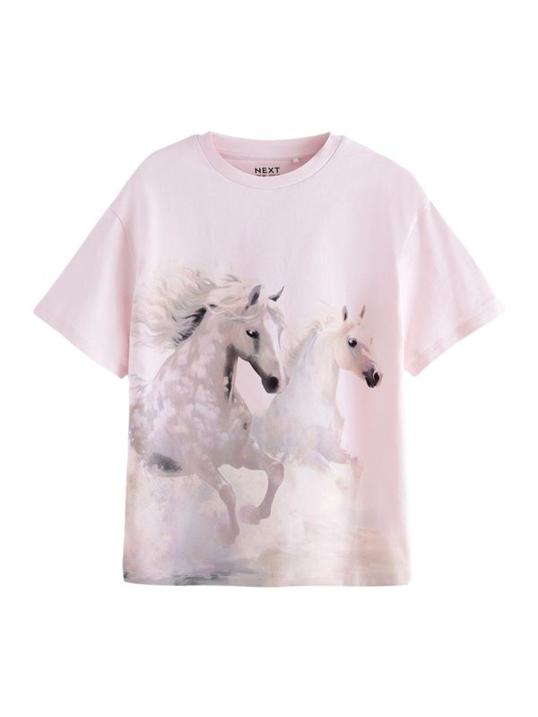 Next Next Majica  svijetlosiva / roza / crna