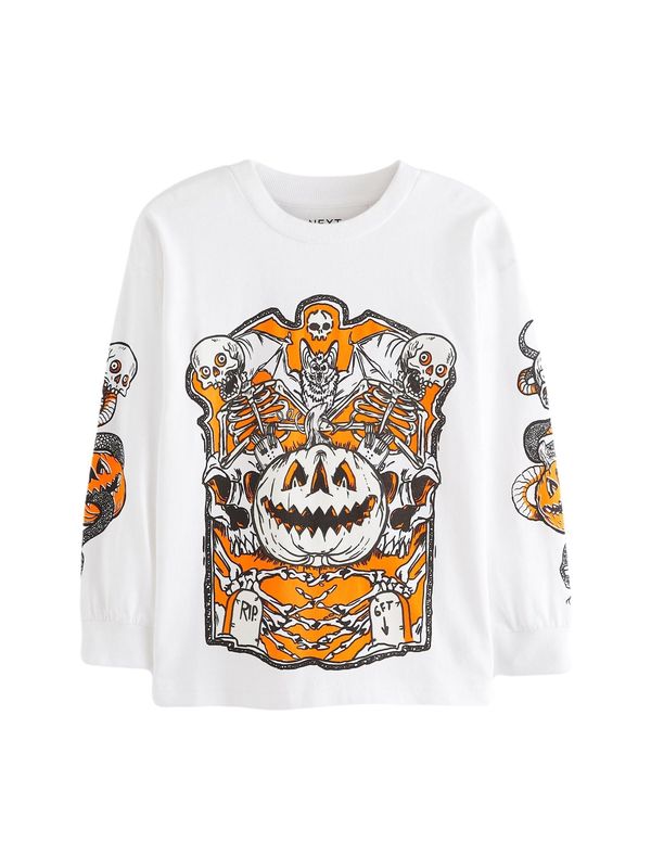 Next Next Majica  tamno narančasta / crna / bijela