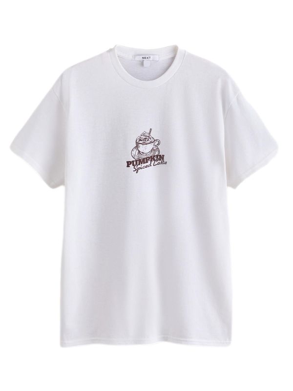 Next Next Majica  tamno smeđa / bijela