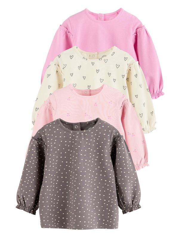 Next Next Majica  tamno smeđa / svijetložuta / roza / svijetloroza