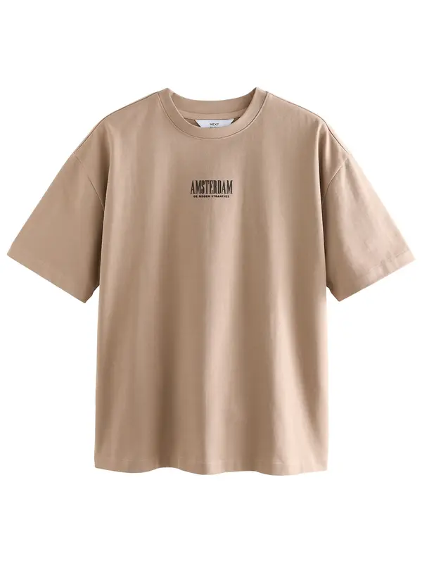 Next Next Majica  taupe siva / crna