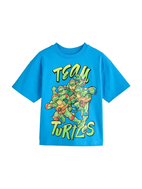 Next Next Majica 'Teenage Mutant Ninja Turtles'  neonsko plava / svijetlosmeđa / svijetložuta / svijetlozelena