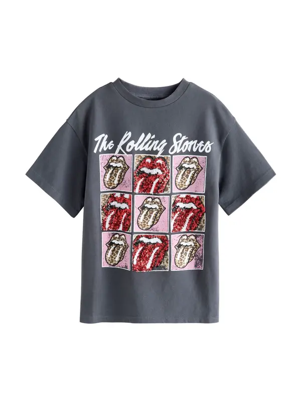 Next Next Majica 'The Rolling Stones'  bež / tamo siva / roza / crvena