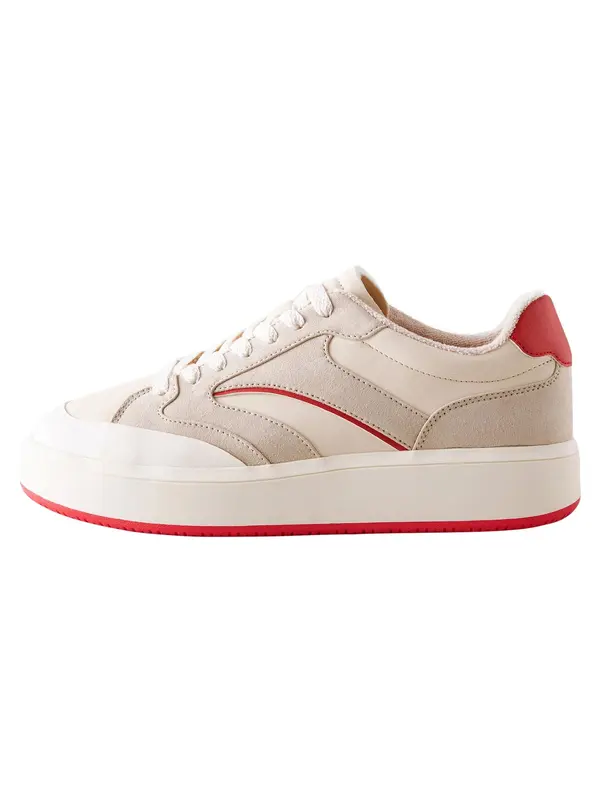 Next Next Niske tenisice 'Forever Comfort'  bež / crvena / bijela