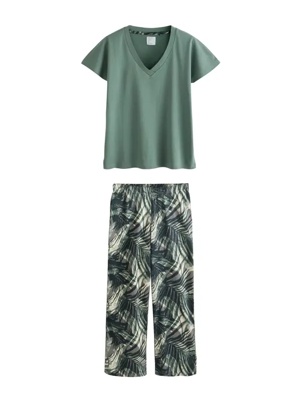 Next Next Pidžama  bež / siva / kaki