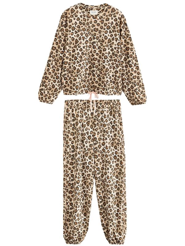 Next Next Pidžama  bež / smeđa / crna