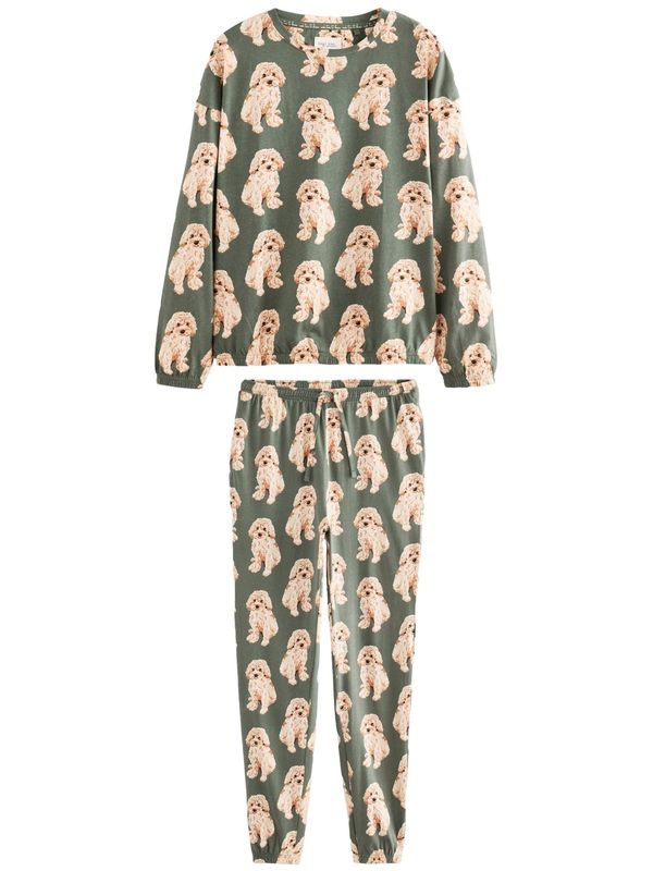 Next Next Pidžama  bež / smeđa / zelena