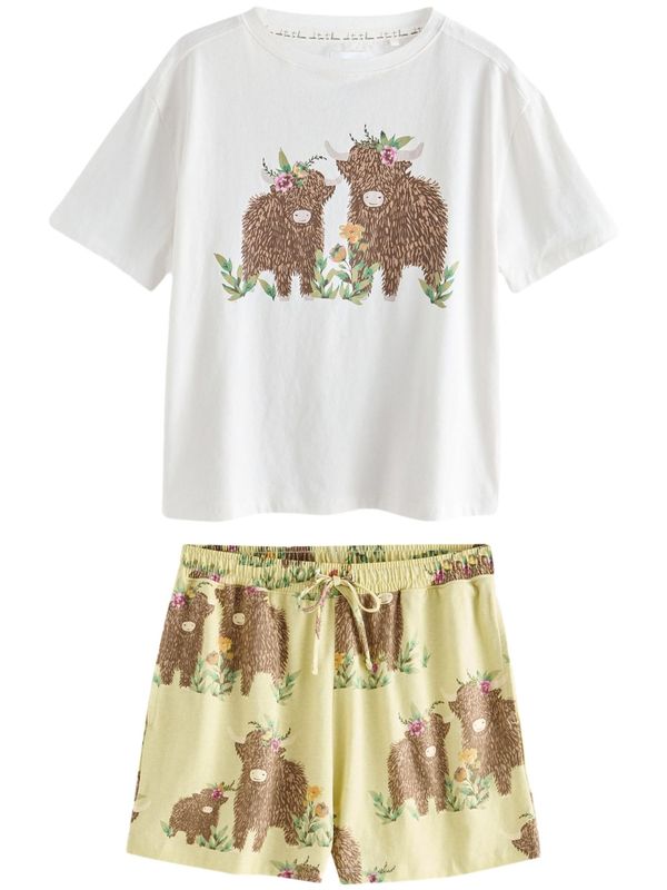 Next Next Pidžama  boja pijeska / smeđa / svijetlozelena