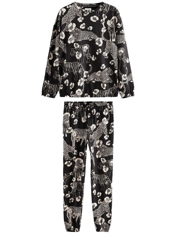 Next Next Pidžama  crna / bijela