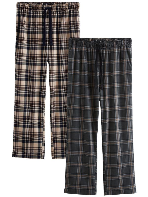 Next Next Pidžama hlače  bež / tamo siva / crna