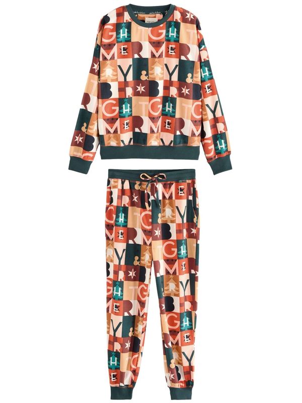 Next Next Pidžama  kraljevski zelena / narančasta / crvena / bijela