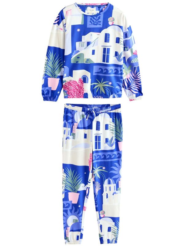 Next Next Pidžama  kraljevsko plava / pastelno zelena / tamno roza / bijela