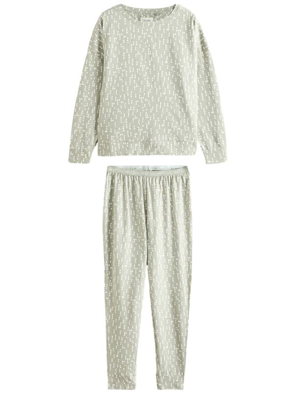 Next Next Pidžama  pastelno zelena / bijela